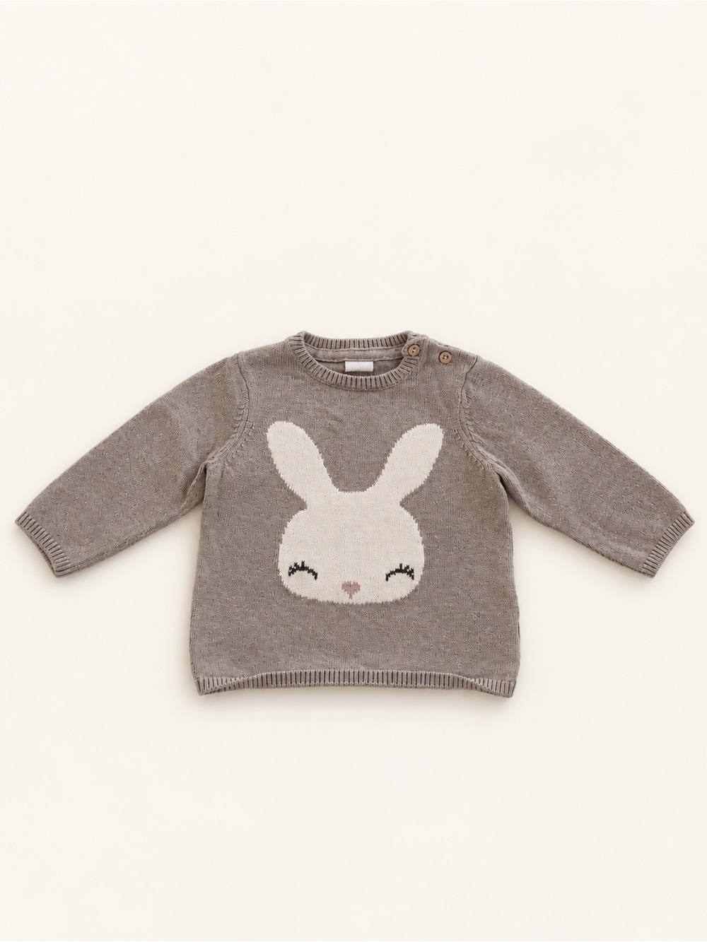 Toddler Bunny Knit Sweater - brown